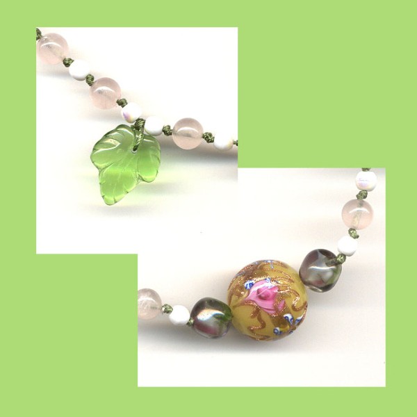 Leaf and Cake Bead Detail