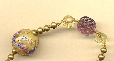 Yellow Fiorato Bead Detail