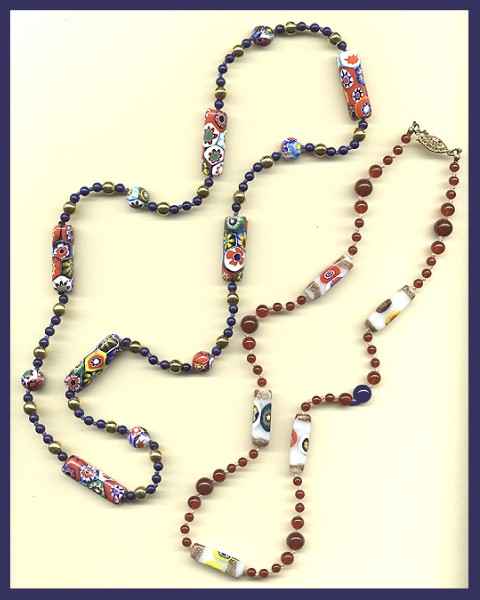 Vintage Millefiori Beads Restrung