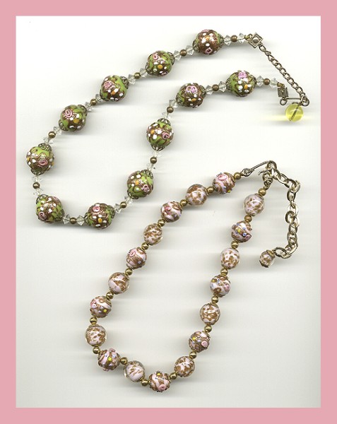 Vintage Wedding Cake Bead Necklaces 